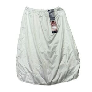 Vanity Fair Womens Half Slip Meidum 24" White Double Slit Tricot Midi 11-717